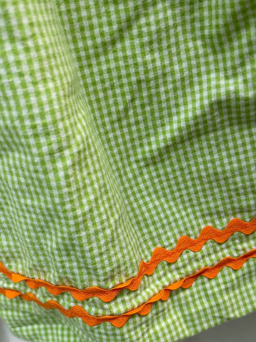 Vintage Stelbelly Smocked Green Gingham Dress/Turkey Embroidery girl sz 12 mos - Picture 5 of 5